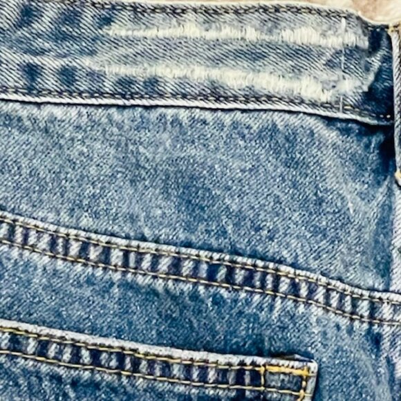 One Teaspoon Bandits Low Waist Cheeky Denim Shorts Pacifica Blue Smile Size 23 - Picture 7 of 12